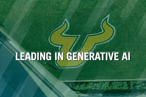 usf u logo with the words leading in generative ai 