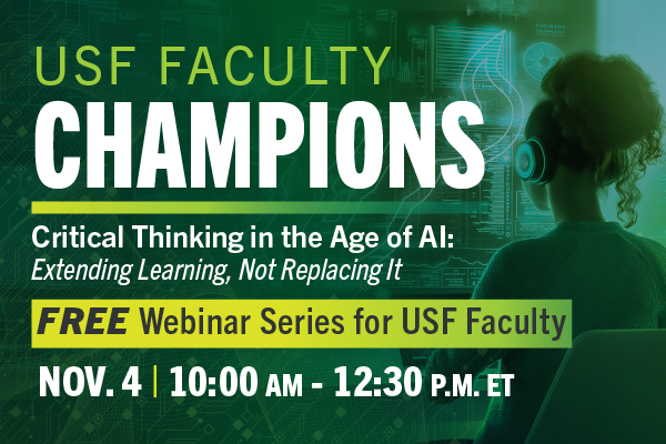 faculty champions flyer with date and time of event