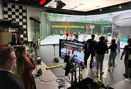 a production inside ined studios on the vu wall