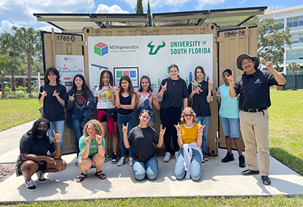 A group of campers with Dr. Yeh