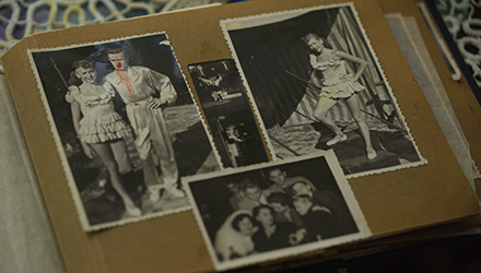 a collage of old photos of Ildiko Trien