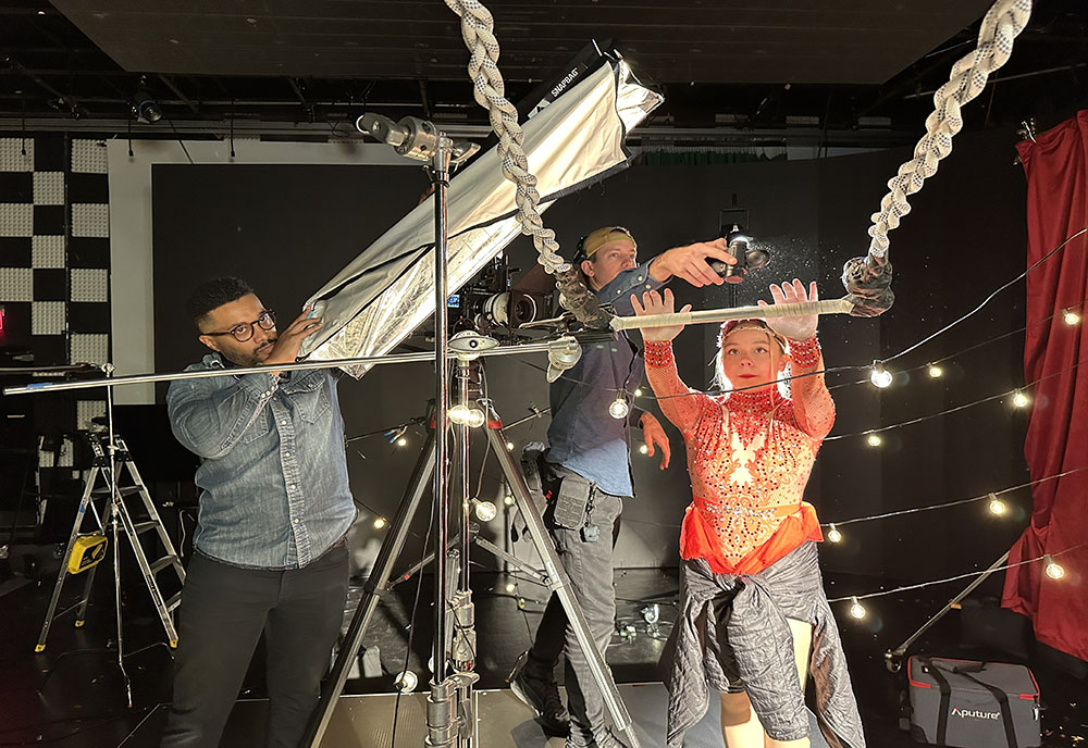 InEd Studios crew and actors on set in the studio