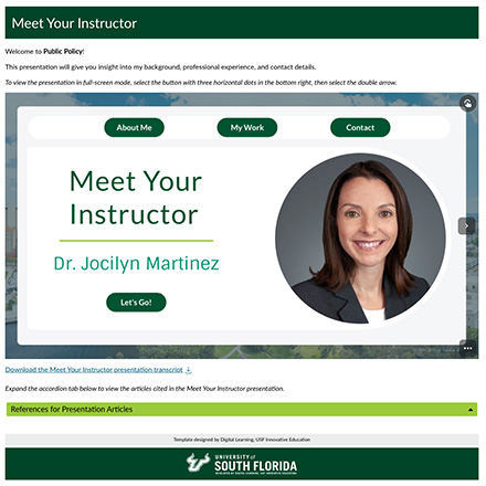 a headshot of jocilyn martinez with the text meet your instructor