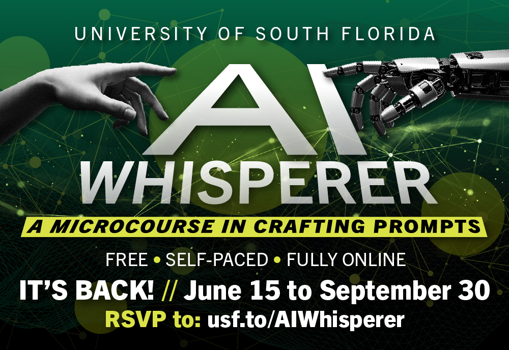 ai whisperere a microcourse in crafting prompts is back. Free, online june 15 through september 30