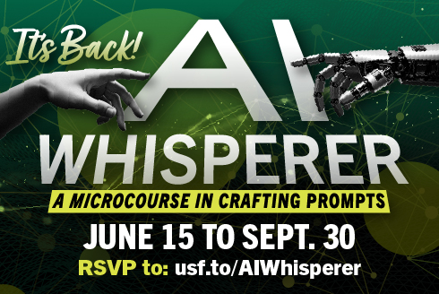 ai whisperere a microcourse in crafting prompts is back. Free, online june 15 through september 30