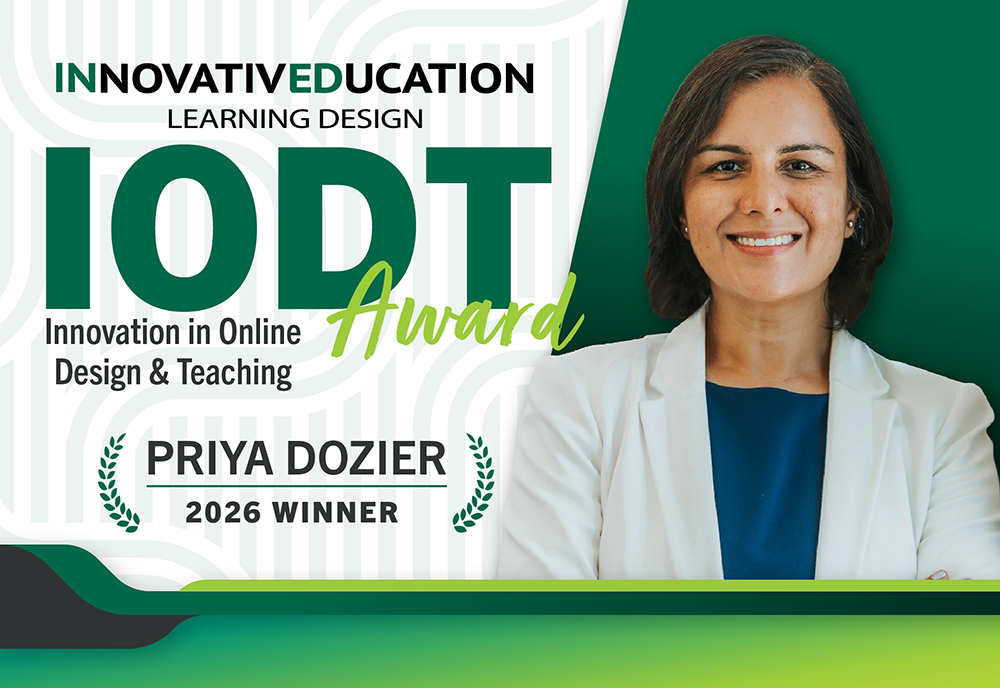 headshot of priya dozier- innovation in online design and teaching award winnder