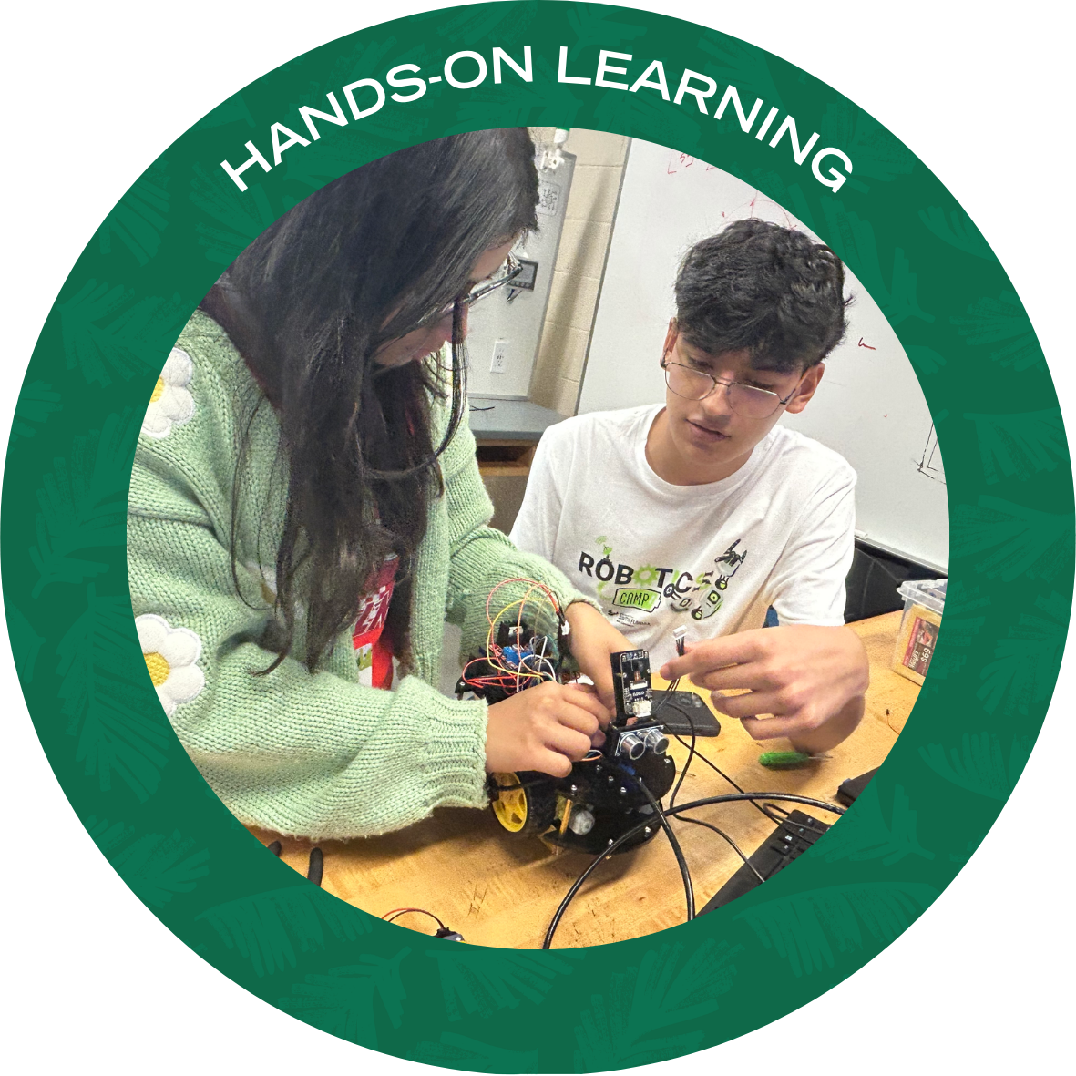 Hands on learning with text stating "Hands On Learning"