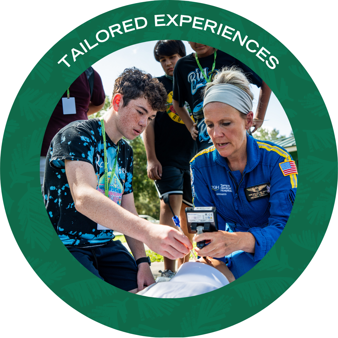 Tailored Experiences with text stating "Tailored Experiences Youth Experiences" 