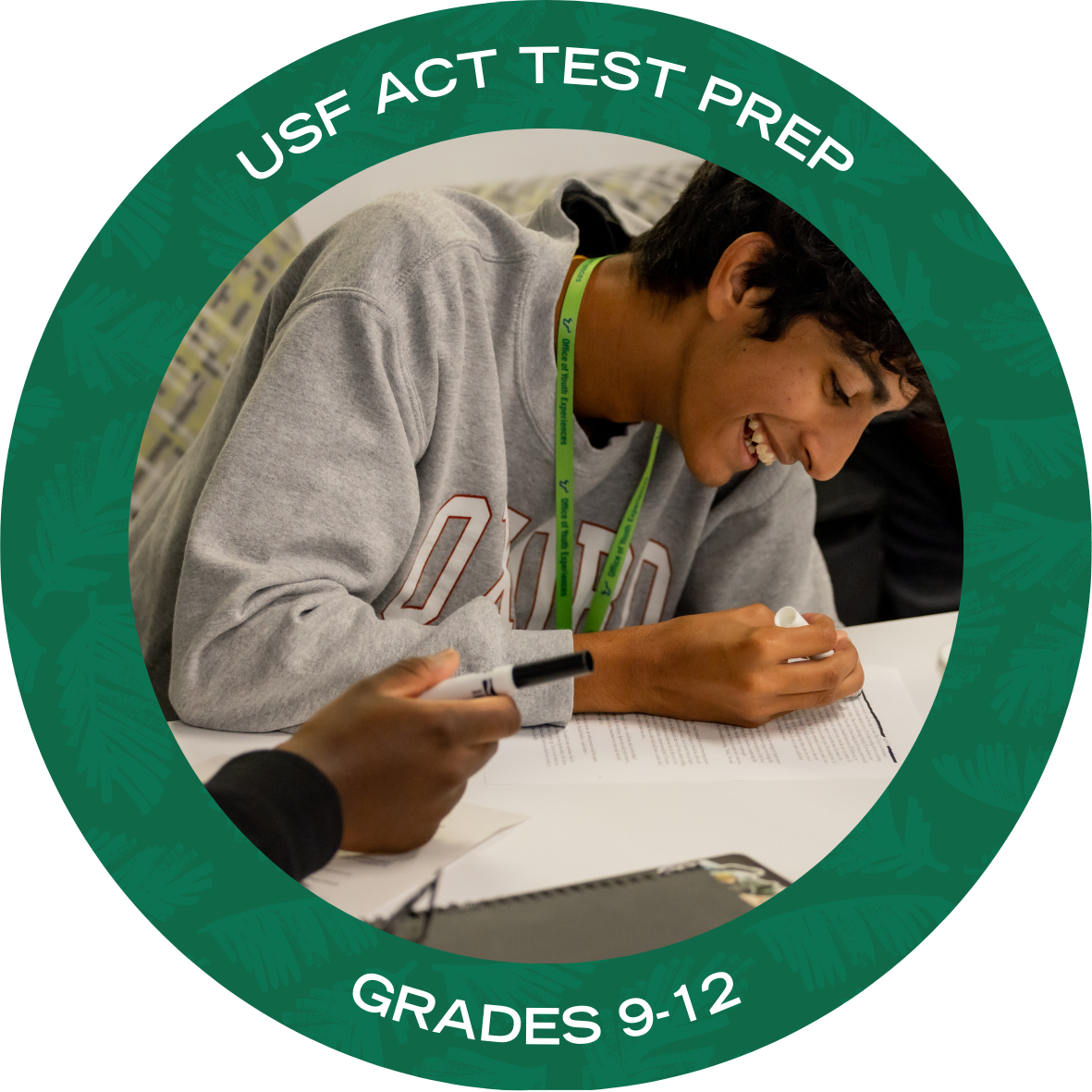 USF ACT Blitz with text stating "USF ACT Test Prep Grades 9-12"