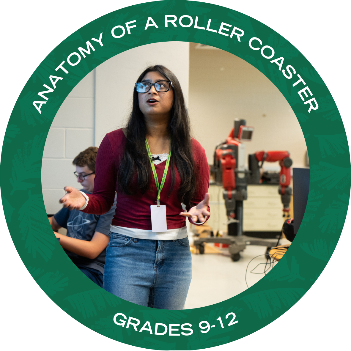 Anatomy of Roller Coaster with text stating "Anatomy of a Roller Coaster Grades 9-12"