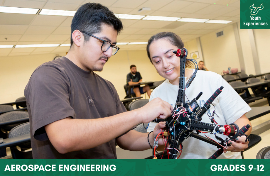 Aerospace Engineering with text stating "Aerospace Engineering Grades 9-12"