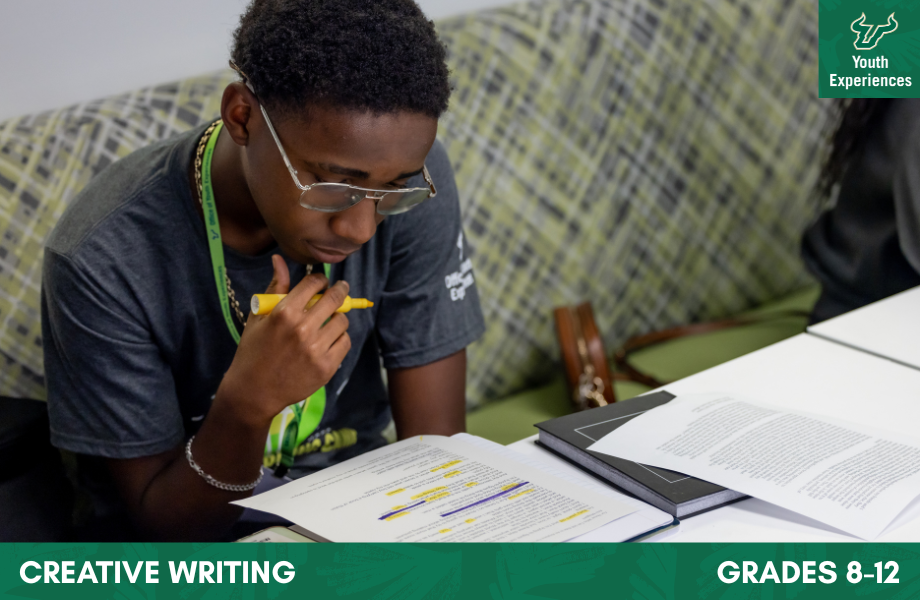 Creative Writing with text stating "Creative Writing Grades 8-12"