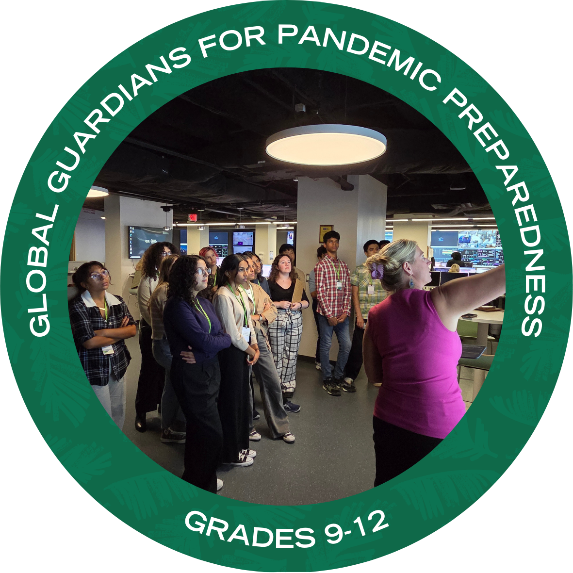 Global Guardians for Pandemic Preparedness with text stating "Global Guardians for Pandemic Preparedness Grades 9-12"