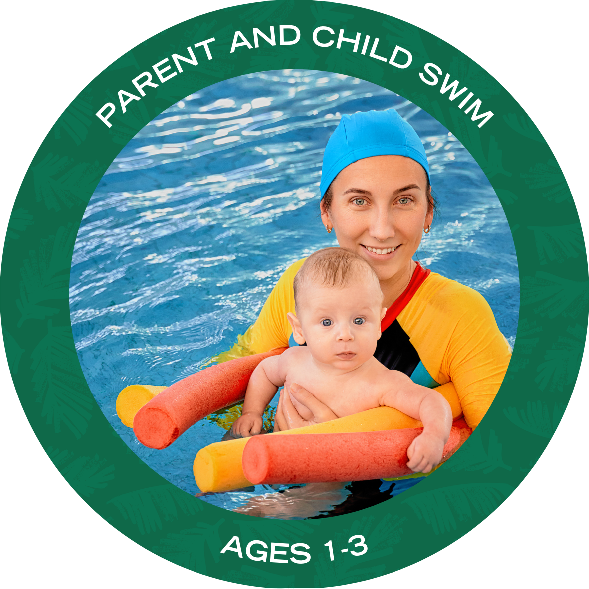USF Parent and Child Swim with text stating "USF Parent and Child Swim Ages 6 months - 2 years old"