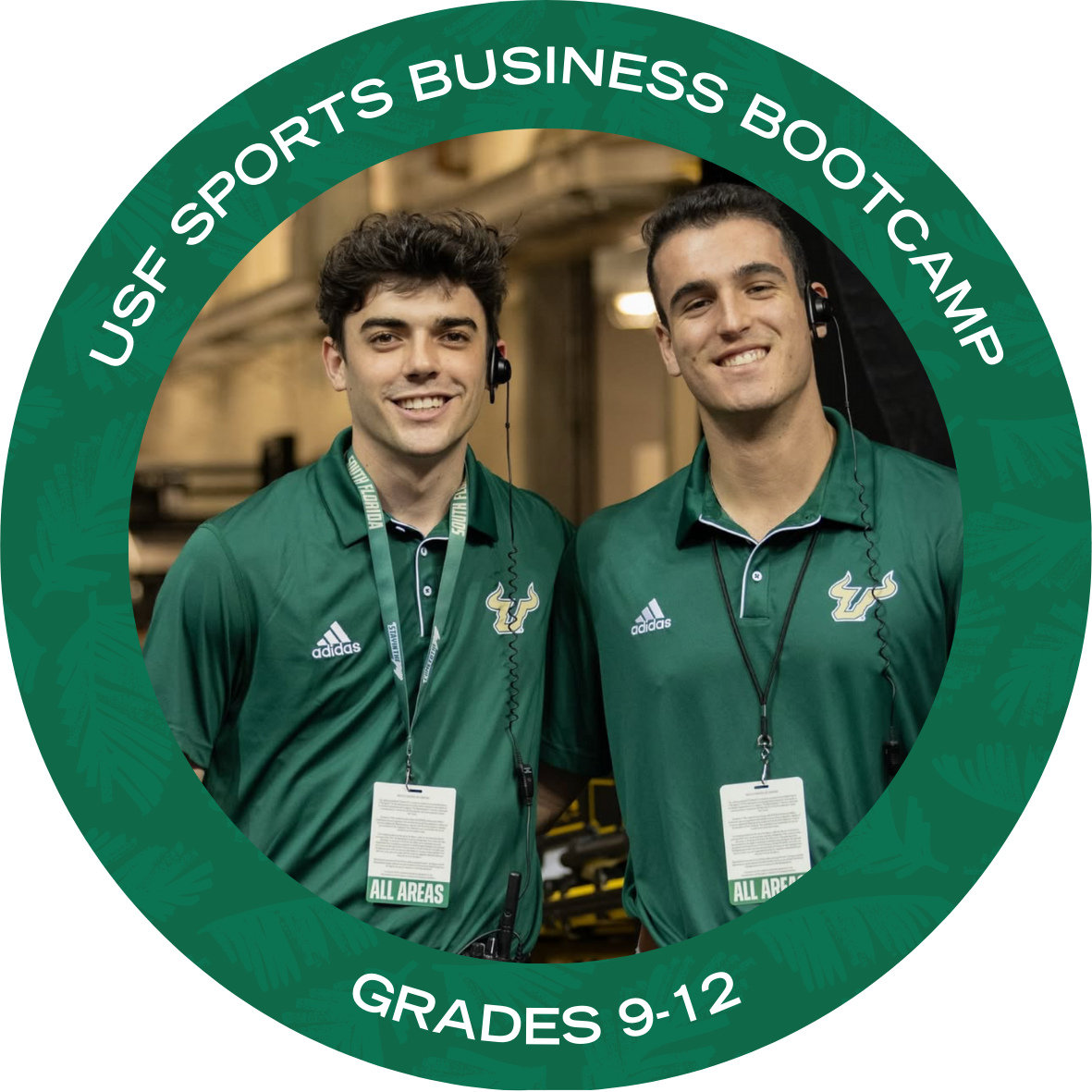 USF Sports Business Bootcamp with text stating "USF Sports Business Bootcamp Grades 9-12"