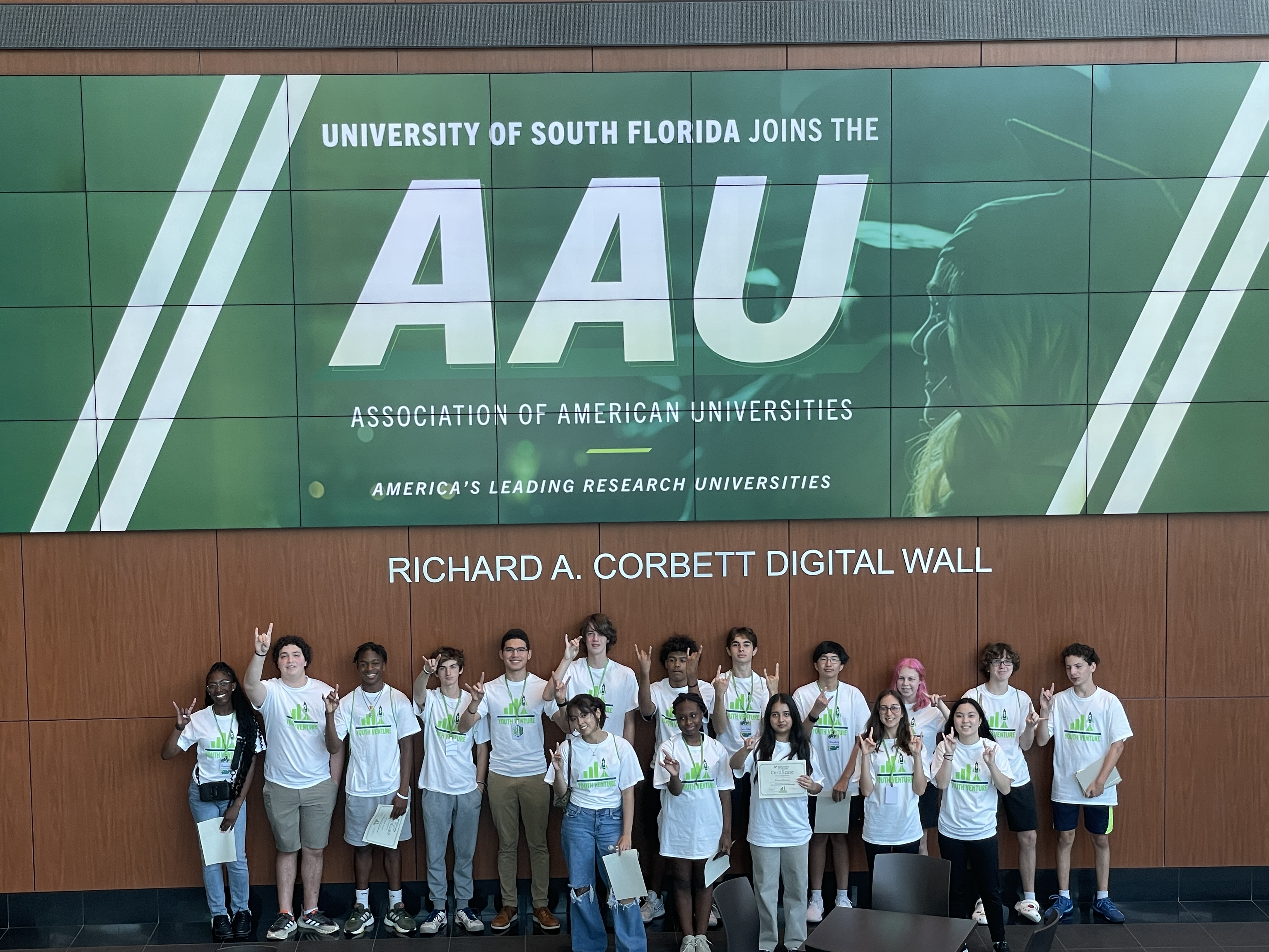 USF Summer Campers posing for a picture at the Muma College of Business