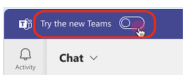 Graphic showing a button within the Microsoft Teams application