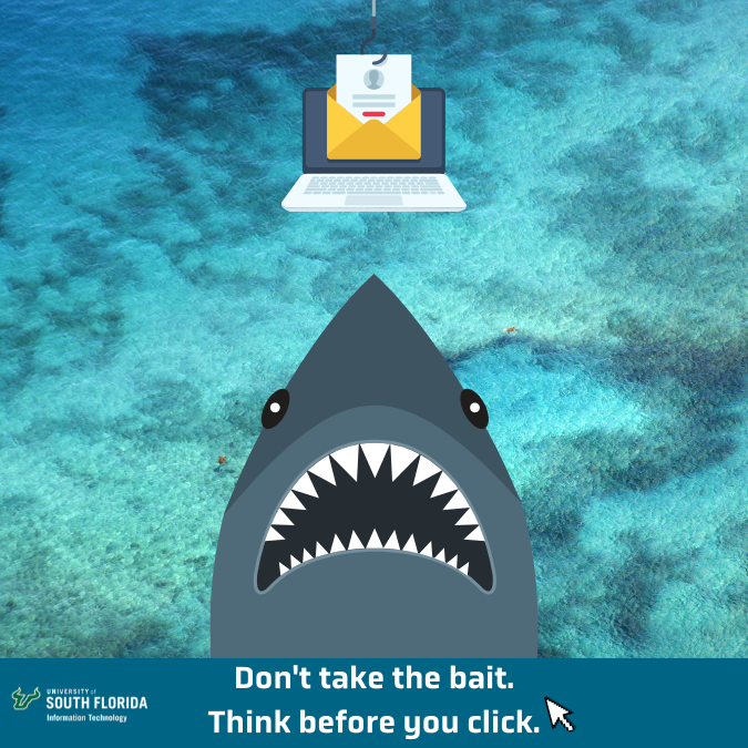 Shark in the ocean swallowing a laptop