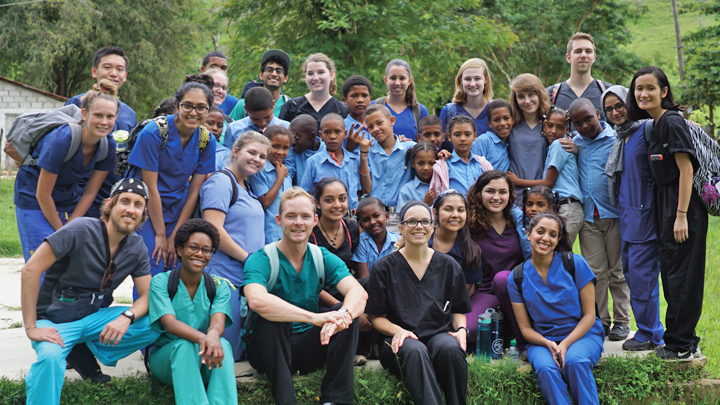 group of USF students on school grounds in Madre Viela, Dominican Republic