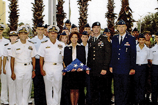Judy Genshaft at the ROTC observance of Sept. 11, 2001