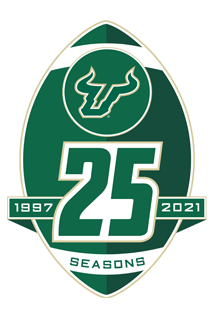 USF 25 years of football logo