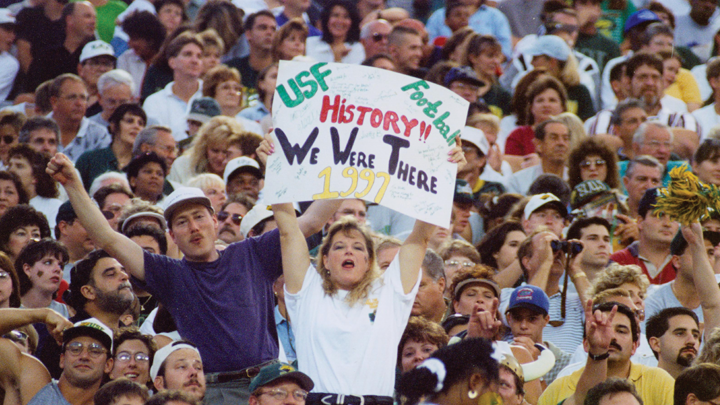 First game fans, 1997.