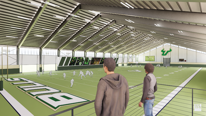 USF Indoor Performance Facility field