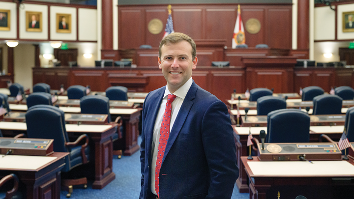 Chris Sprowls smiling in the Florida House of Representatives