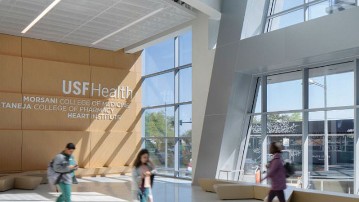 Inside the USF Health building