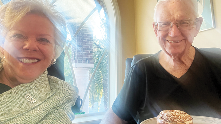 7:30 a.m. Monday morning tea and breakfast with USF President Rhea Law and her husband and best friend, Wayne Williams.