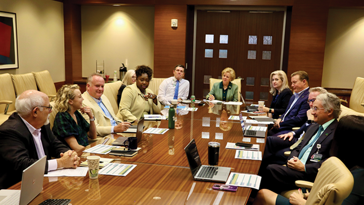 10 a.m. Monday morning, USF President Rhea Law meets around a conference table with her cabinet, including USF’s provost, vice presidents and regional chancellors.