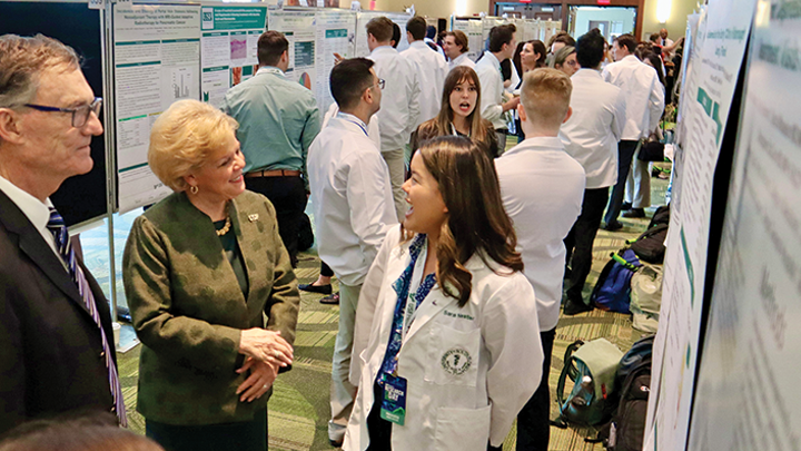 11 a.m. Friday, President Law speaks with participants at USF Health Research Day on USF’s Tampa campus.