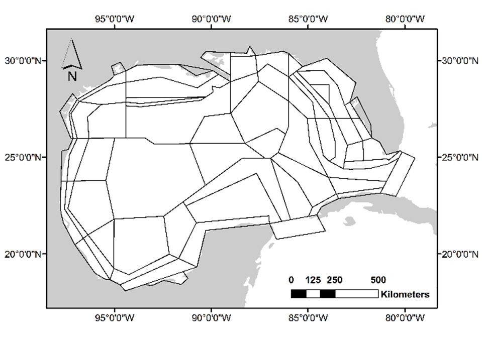 Gulf of Mexico Atlantis model polygon geometry.