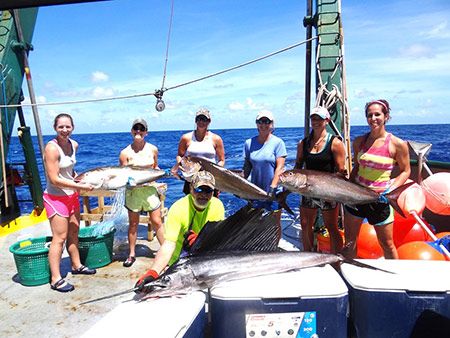 Marine Resource Assessment students aboard The R/V Weatherbird I