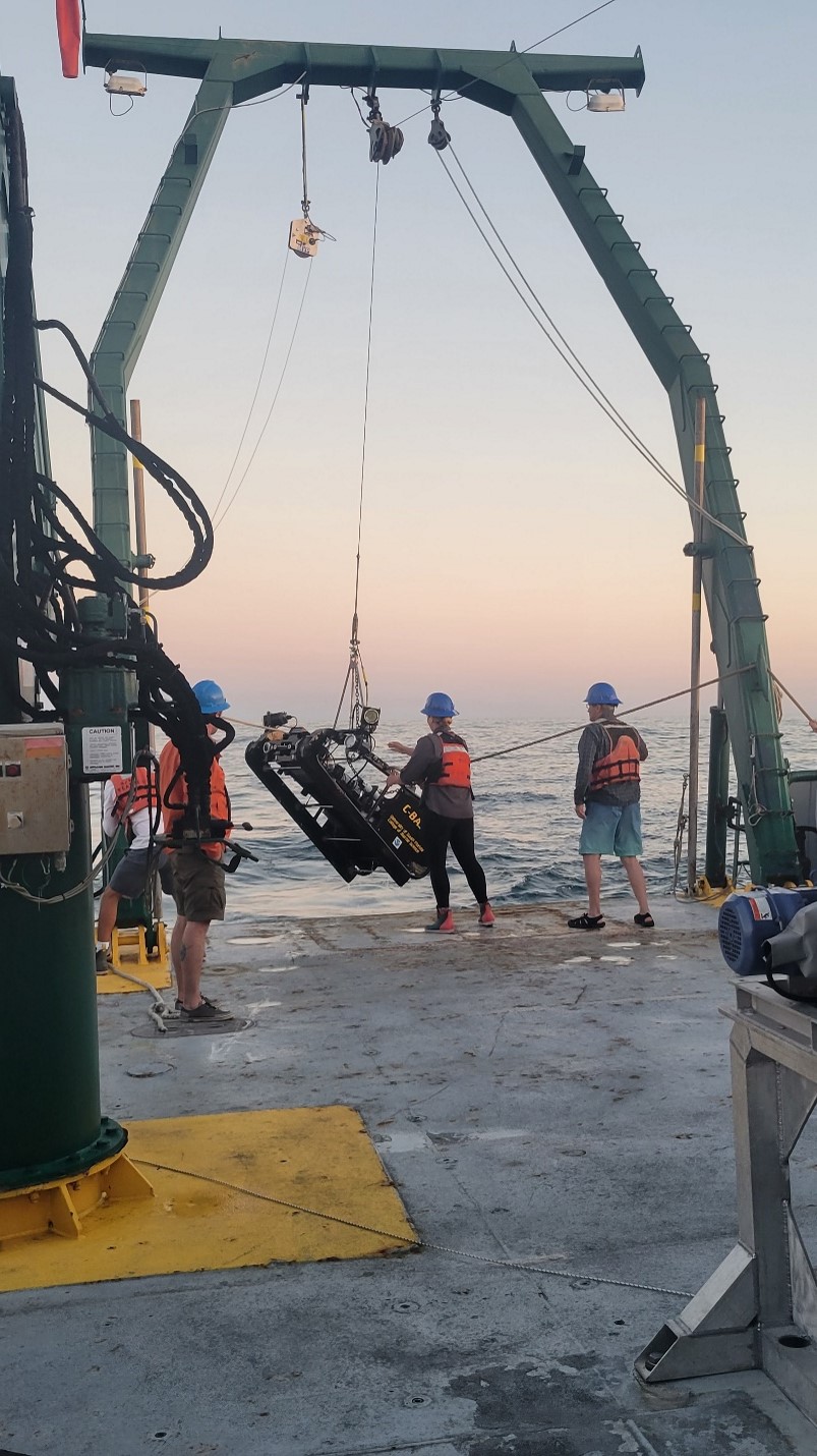 C-BASS being deployed on the R/V Weatherbird II. Image credit: Alex Ilich. 