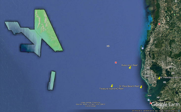 C-SCAMP Bathymetry Data in Google Earth 