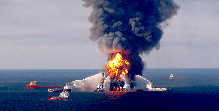 The Deepwater Horizon oil spill in 2010.