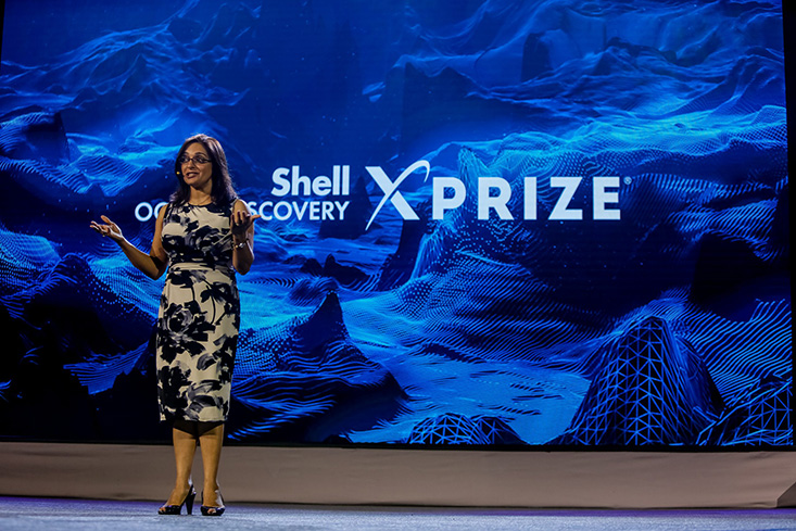 Dr. Jyotika Virmani presenting about the XPRIZE at Visioneering, 2016 