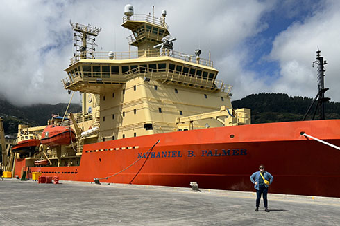 Our floating laboratory and home until March, the RVIB Nathaniel B. Palmer docked in Lyttleton, NZ.