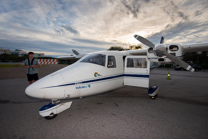 Above: Fugro’s plane equipped with the RAMMS. 