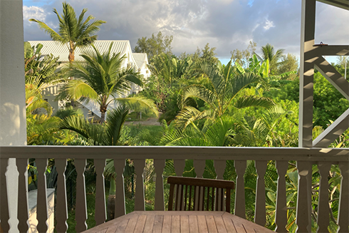 The view from the balcony on Bea Combs-Hintze, PhD student with Drs. David Naar and Steve Murawski