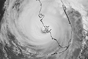 This high-resolution imagery captured from NOAA-20 shows Ian less than an hour before coming ashore in Cayo Costa. NOAA Satellite