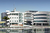 An illustration of USF St. Pete's proposed Environmental & Oceanographic Sciences Research & Teaching Facility. In 2022, the university said it would add a new four-story addition to its marine science institute after tearing down the northwest wing of the complex. UNIVERSITY OF SOUTH FLORIDA