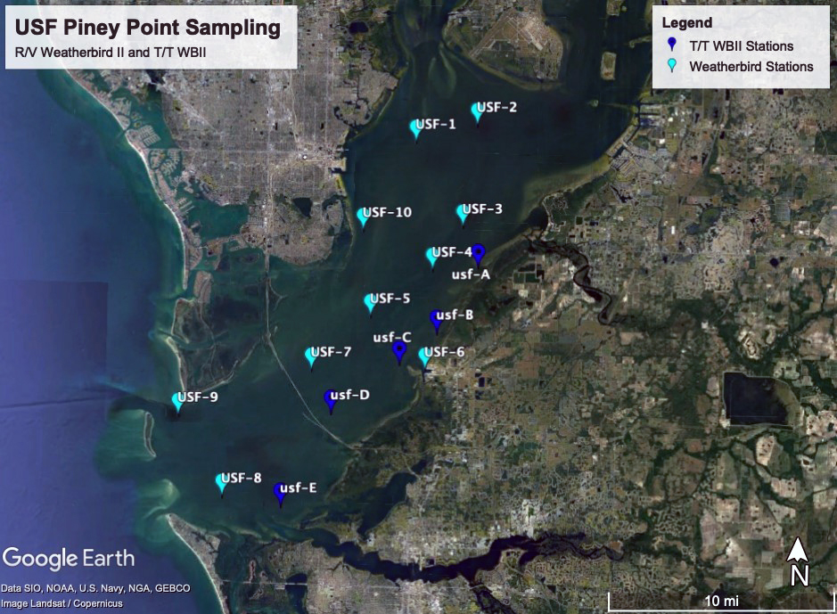 USF Piney Point sampling stations