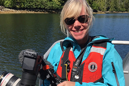 Kristen on assignment off the coast of Prince of Wales, Alaska, where she and her team shot a video about sea otters using VR technology for Earthwatch Institute, a global nonprofit based in Boston.
