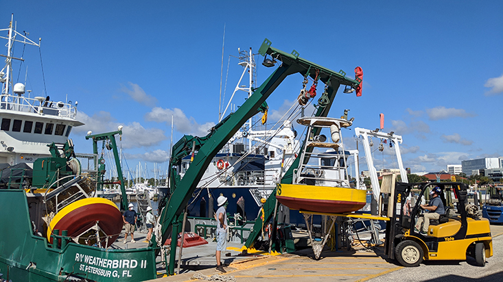 Loading the R/V Weatherbird II