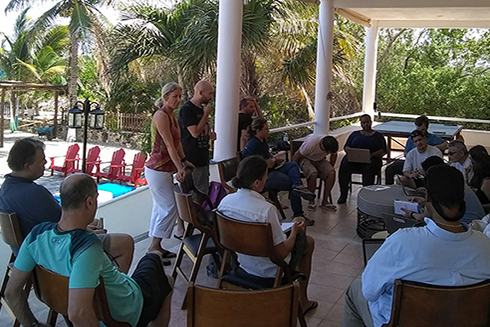 Members of the MBON Pole to Pole Network discuss how to improve upon the SARCE protocol for rocky shore biodiversity surveys.