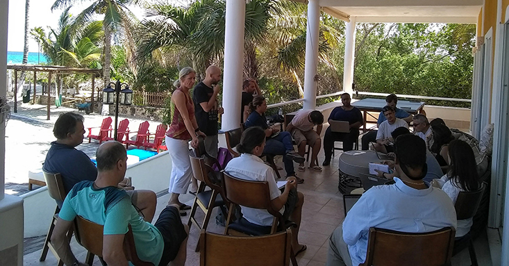 Members of the MBON Pole to Pole Network discuss how to improve upon the SARCE protocol for rocky shore biodiversity surveys.