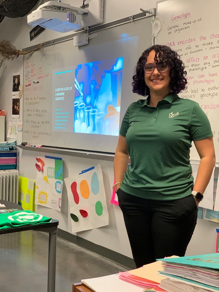 Natalia Lopez and her presentation titled: “A day in a life of a Marine Scientist”