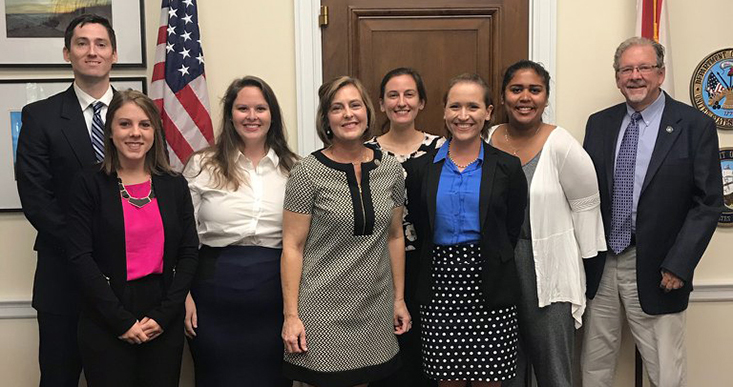 USF CMS Graduate Students and Mark Luther with Ocean Policy Representative Kathy Castor 